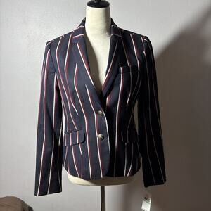 NWT Tommy Hilfiger Women’s Blazer Jacket Size 8 Medium Stripe with Dog Print